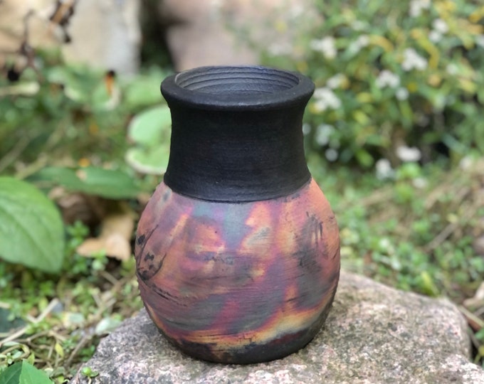 Kupfer Matte Raku, Keramik Vase, Wohndekor, Raku Keramik, Unikat Keramik, Raku Vase, Keramik Vase, Dekorative Vase