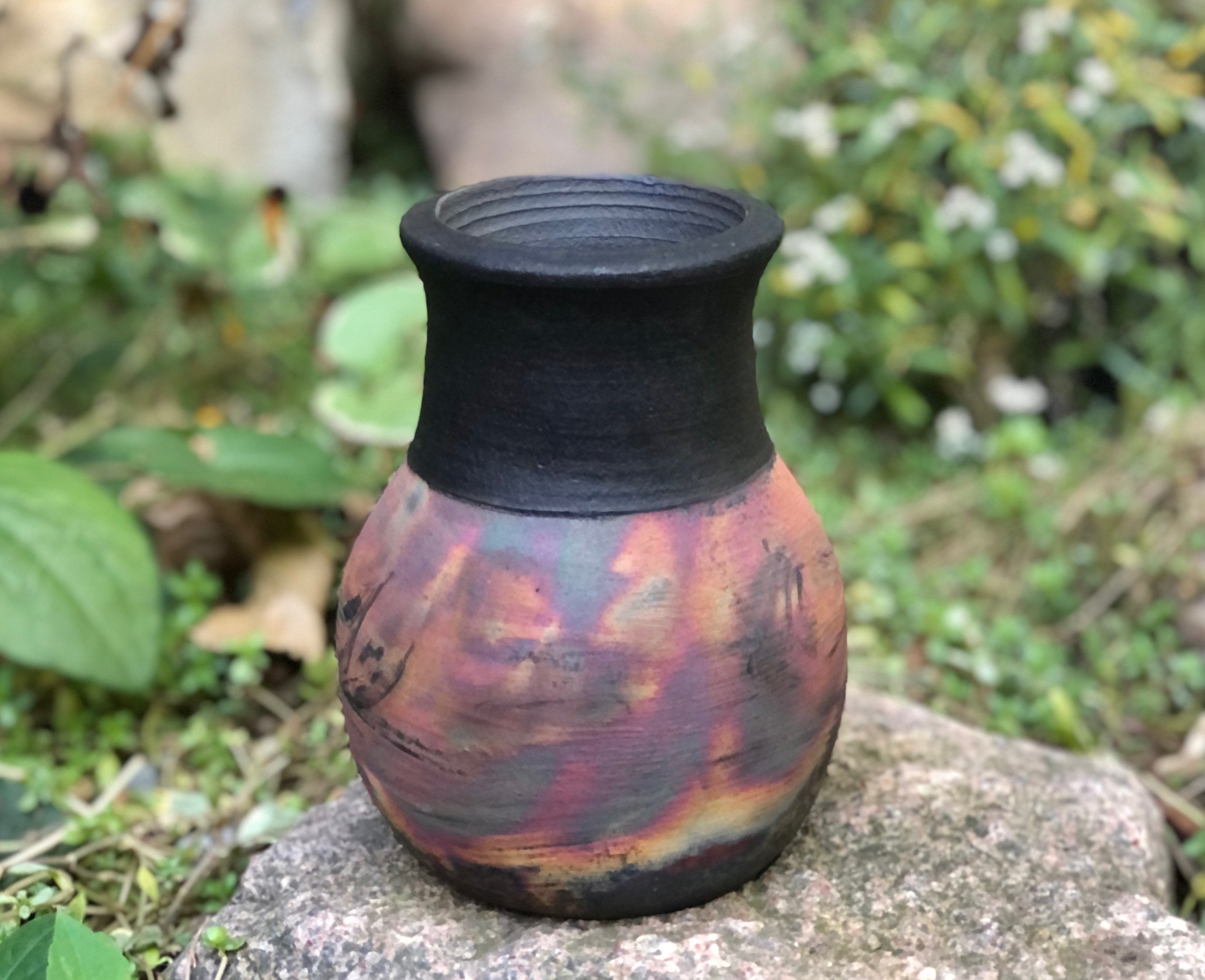 Copper Matte Raku, Ceramic Pottery Vase, Home Decor, Raku Pottery, Unique Pottery, Raku Vase, Ceramic Vase, Decorative Vase