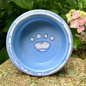 Blue Ceramic Dog Bowl, Pet Dishes, Stoneware Pottery for Pets, Animal Food Dish, Handmade Feeding Bowls for Dogs and Cats, Gifts for Pets