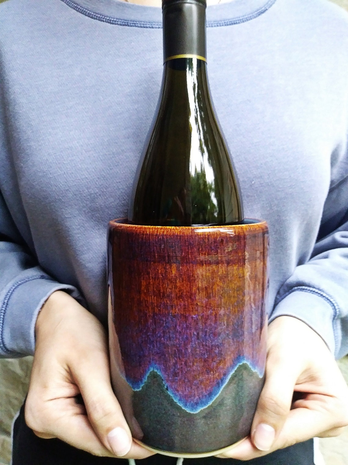Wine Chiller Ceramic Wine Cooler Handmade Pottery Wine Home Etsy UK