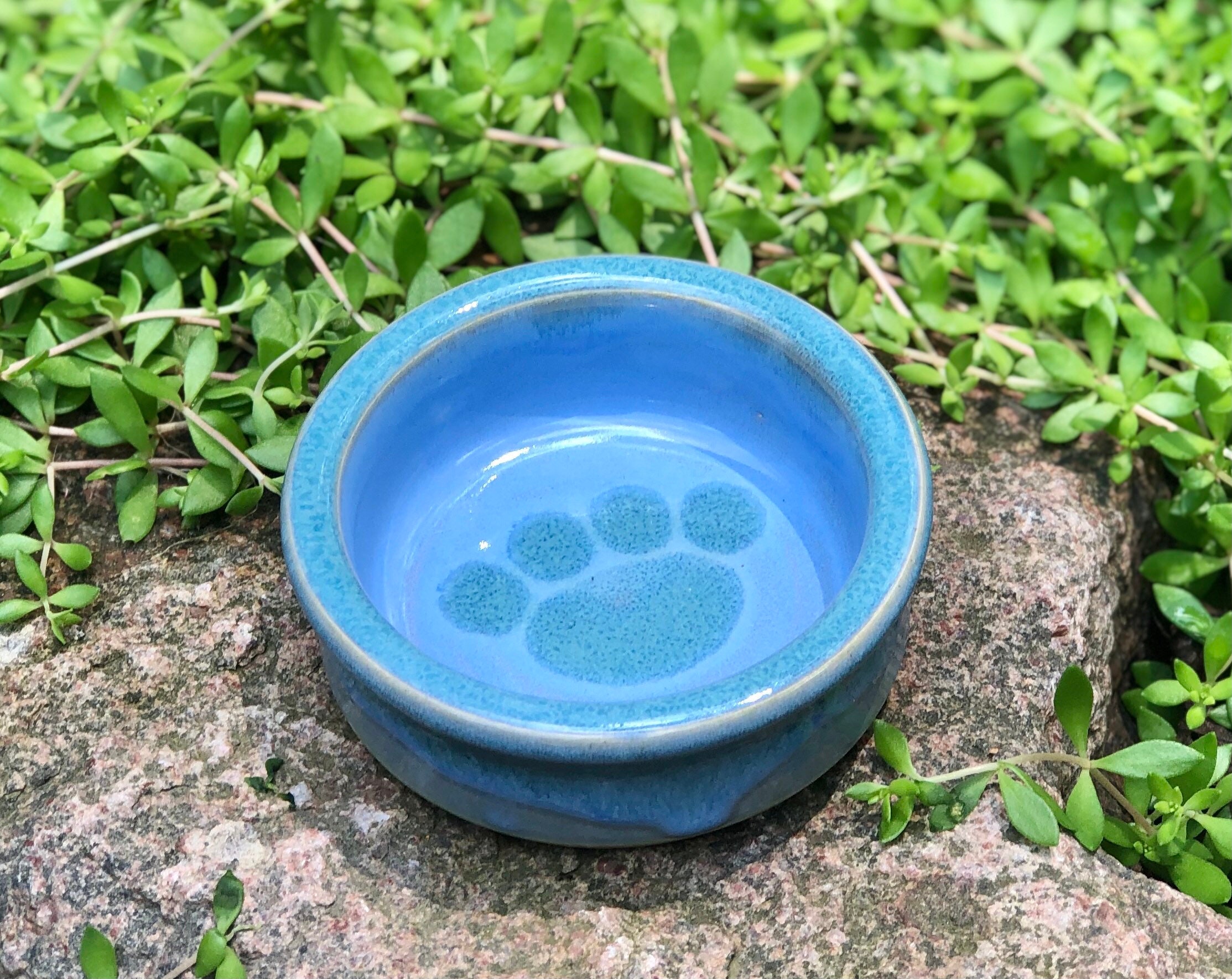 Small Dog Bowl Ceramic Dog Dish Pet Dish Paw Print Design Etsy Sweden