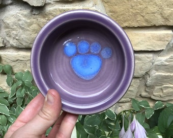 Small Ceramic Dog Bowl, Purple Dog Dish, Lavender Food Dish for Dogs or Cats, Pottery Pet Dish, Pet Food Bowl, Chihuahua Dish