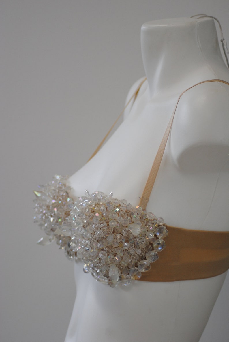 Crystal Spiky Nude Bra 34B Avant-garde Futuristic Sexy Push-up | Etsy