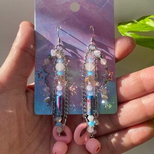 Be Quiet! Sound Buffer Earrings w/ Earplugs, Pink, Blue Rose Quartz, like Loop, Raves, Festivals Concerts. Neurodivergent Sound Sensitivity!