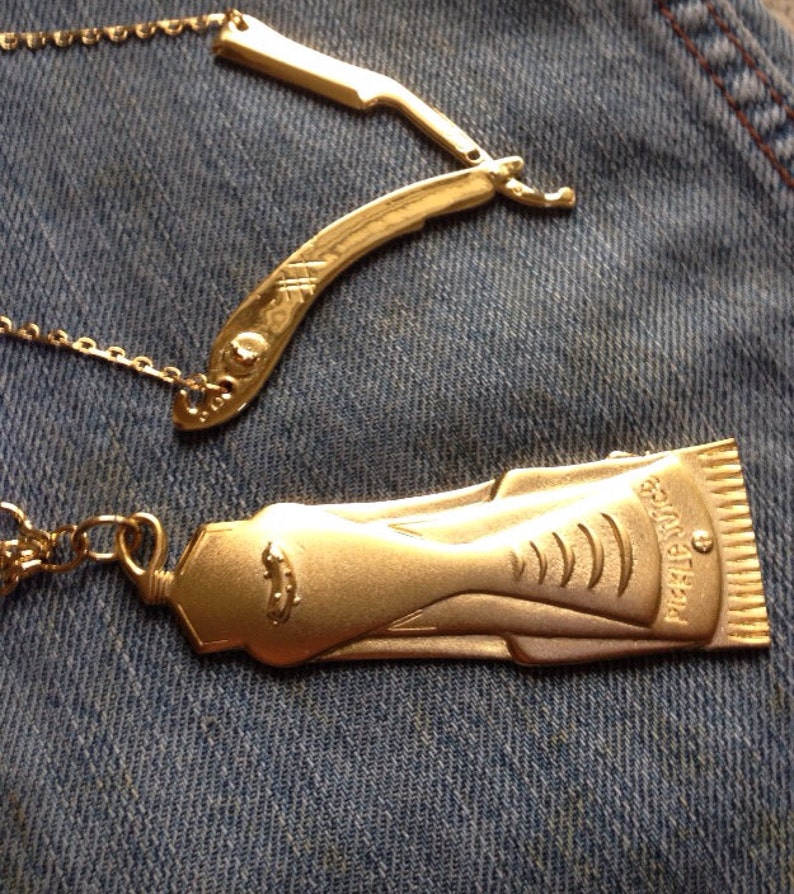 Gold CLIPPERS Necklace Barbers Barber Clipper Charm Etsy