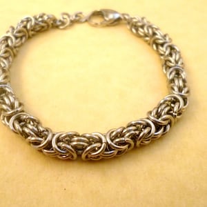 Byzantine bracelet, 11th anniversary gift for wife, Stainless steel bracelet, 11th anniversary gift for him
