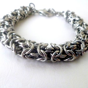 Pulsera redonda turca, regalo de 11º aniversario para ella, pulsera de acero inoxidable, pulsera de malla, regalo de 11º aniversario para él