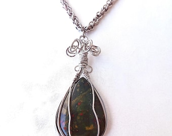 Heliotrope necklace, 11th anniversary gift for her, chainmaille necklace, stainless steel necklace, anniversary gift