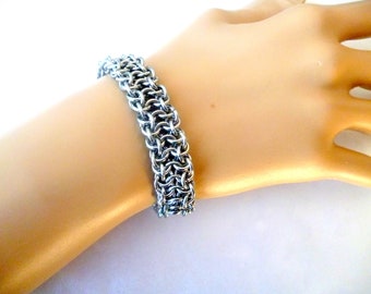 Vipera Berus 4 in 1 bracelet, stainless steel bracelet, 11th anniversary gift for her, chainmaille bracelet