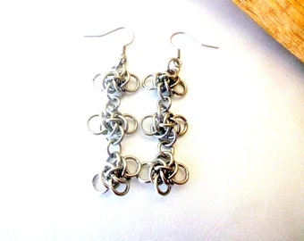 Persephone Chainmaille Earrings: Stainless Steel Dangle Jewelry