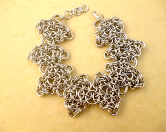 Aluminum Chainmaille Bracelet: Celtic Lancelot Weave