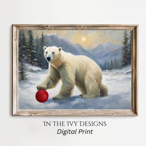 Polar Bear Print,  Polar Bear Poster,  AI, Nature Print,  Home Decor, Wall Art, Animal Wall Art Prints, Polar Bear Wall Art