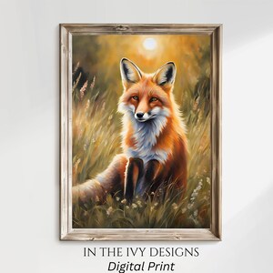 Fox Print, Wildlife Poster, AI, Fox Poster, Wildlife Print, Animal Print, Fox Wall Art