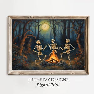 Skeleton Print, Halloween Print, AI, Halloween Poster, Halloween Wall Art
