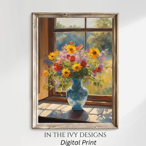 Flower Print, Flower Poster, AI, Flower Wall Art, Home Decor, Farmhouse Decor, AI