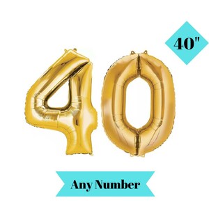 40th Birthday Decoration, 40th Birthday Balloon, Big 40 Balloons, 40 inch Number Balloon, 40 Birthday Balloons, Choose Age Balloon