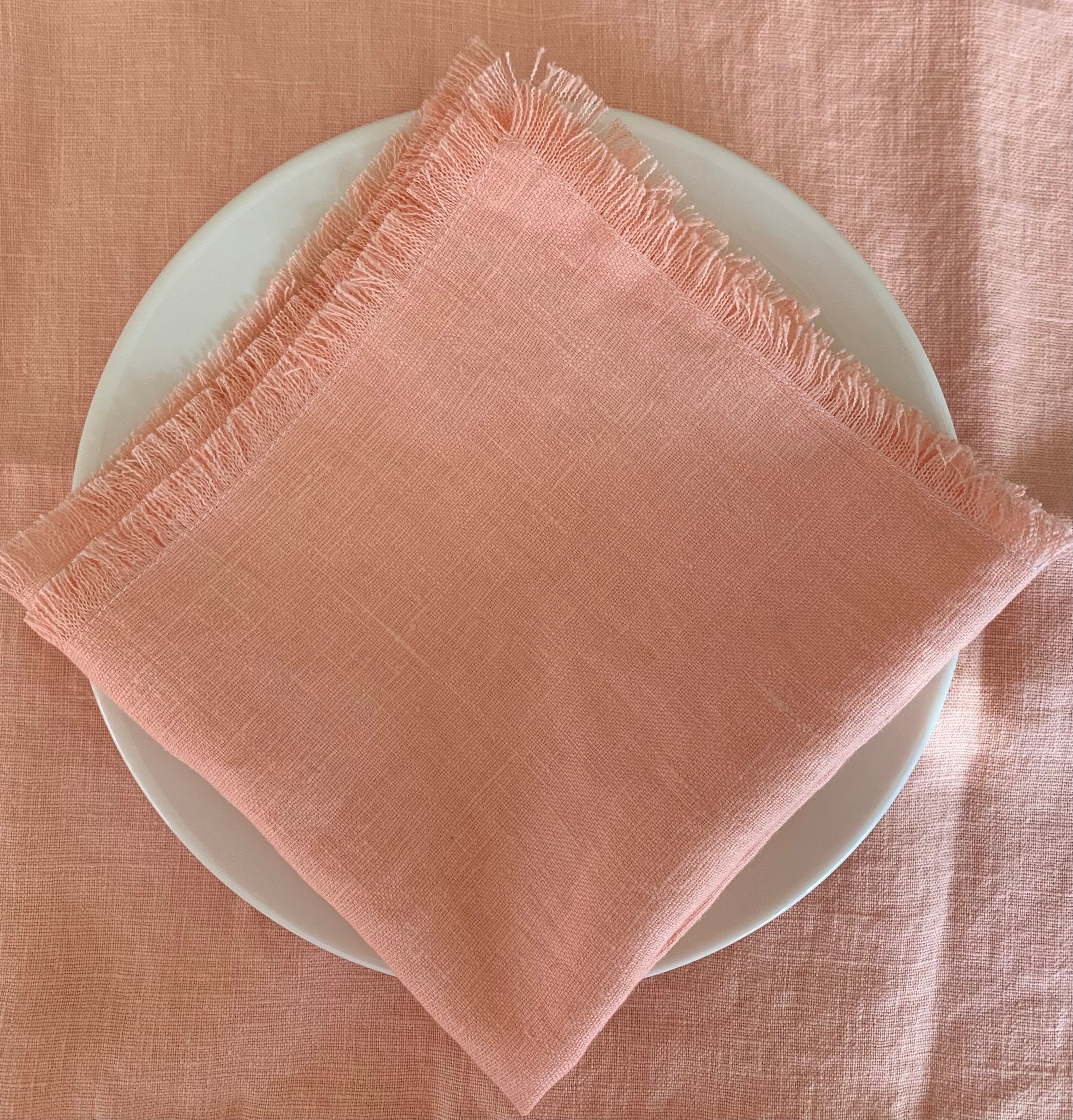 Set of 2 Fringed Linen NapkinsRaw Edge Napkins Frayed Etsy