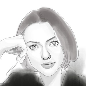 Schwarze koreanische Tinte Portrait, benutzerdefinierte Portrait-Zeichnung, Portrait vom Foto,