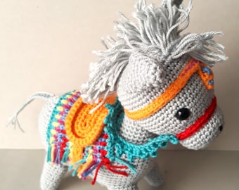 Handmade Crochet Donkey – Colorful Amigurumi Plush – Funny Stuffed Animal Gift – Nursery Decor – Unique Kids Toy