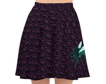 Dark Honeycomb Skater Skirt