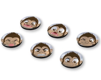 Monkey Emoji Magnets (set of 6)
