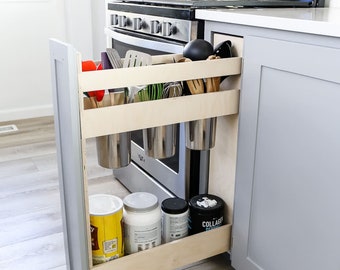 Pull-Out Utensil Drawer Organizer Plans For Kitchen Cabinets