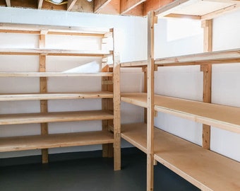Storage Shelves Plans: DIY Basement & Garage Shelving (PDF)