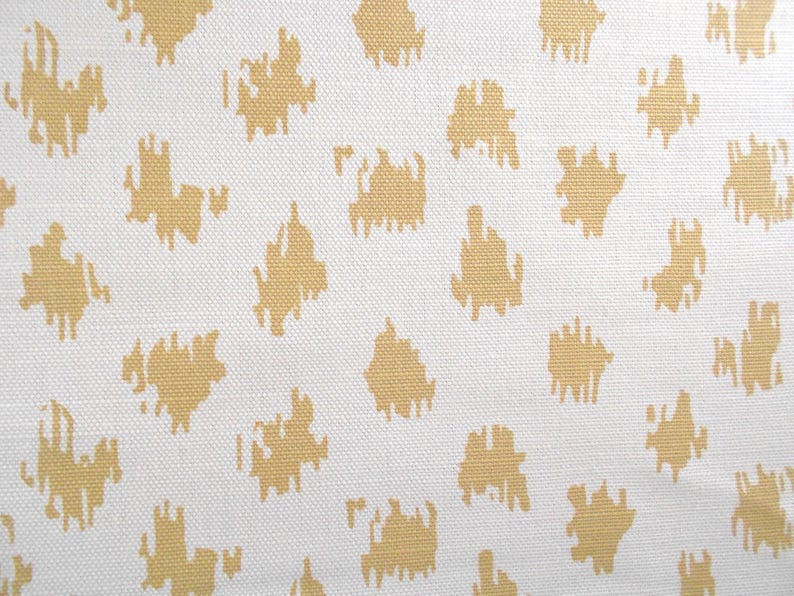 Quadrille Zizi Spot Fabric: Camel Linen Blend, 1.25 Yards image 4
