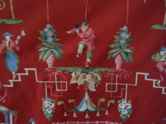 Thibaut Masquerade Chinoiserie Toile Fabric 4 Yard Etsy