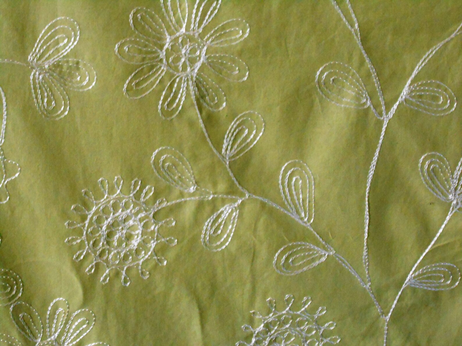 Candlewick embroidered cotton fabric Great Price for 3 yards Etsy