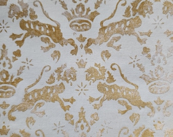 Vintage Brunschwig & Fils Venezia Scancelli Imperia Fabric (3.25 Yards) Fortuny Lions