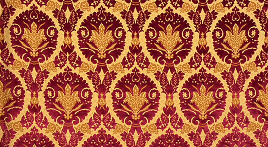 Lelievre Ravenne Cut Velvet Fabric: French Luxury, Rubis Colorway (5.75 ...