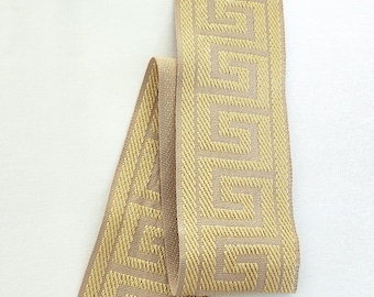 26 yards Greek Key Border Trim 2.5" Border Gimp Passementerie Trimming Creme Brulee