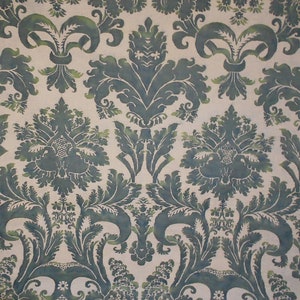 3.25 yards Authentic Fortuny Glicine Damask Fabric  Museum Texture Signed Fabulous!! Large Repeat Green Free Shipping Best Value