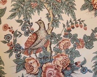 Vintage Waverly Fabric Heirloom Documents 2.75 yards Virigina Historical Document Print