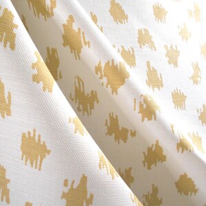 Quadrille Zizi Spot Fabric: Camel Linen Blend, 1.25 Yards image 2