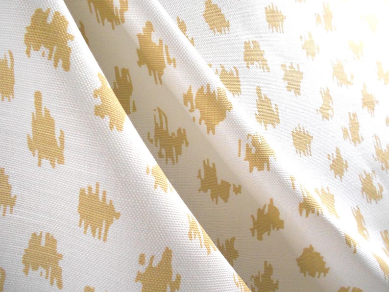 Quadrille Zizi Spot Fabric: Camel Linen Blend, 1.25 Yards image 2