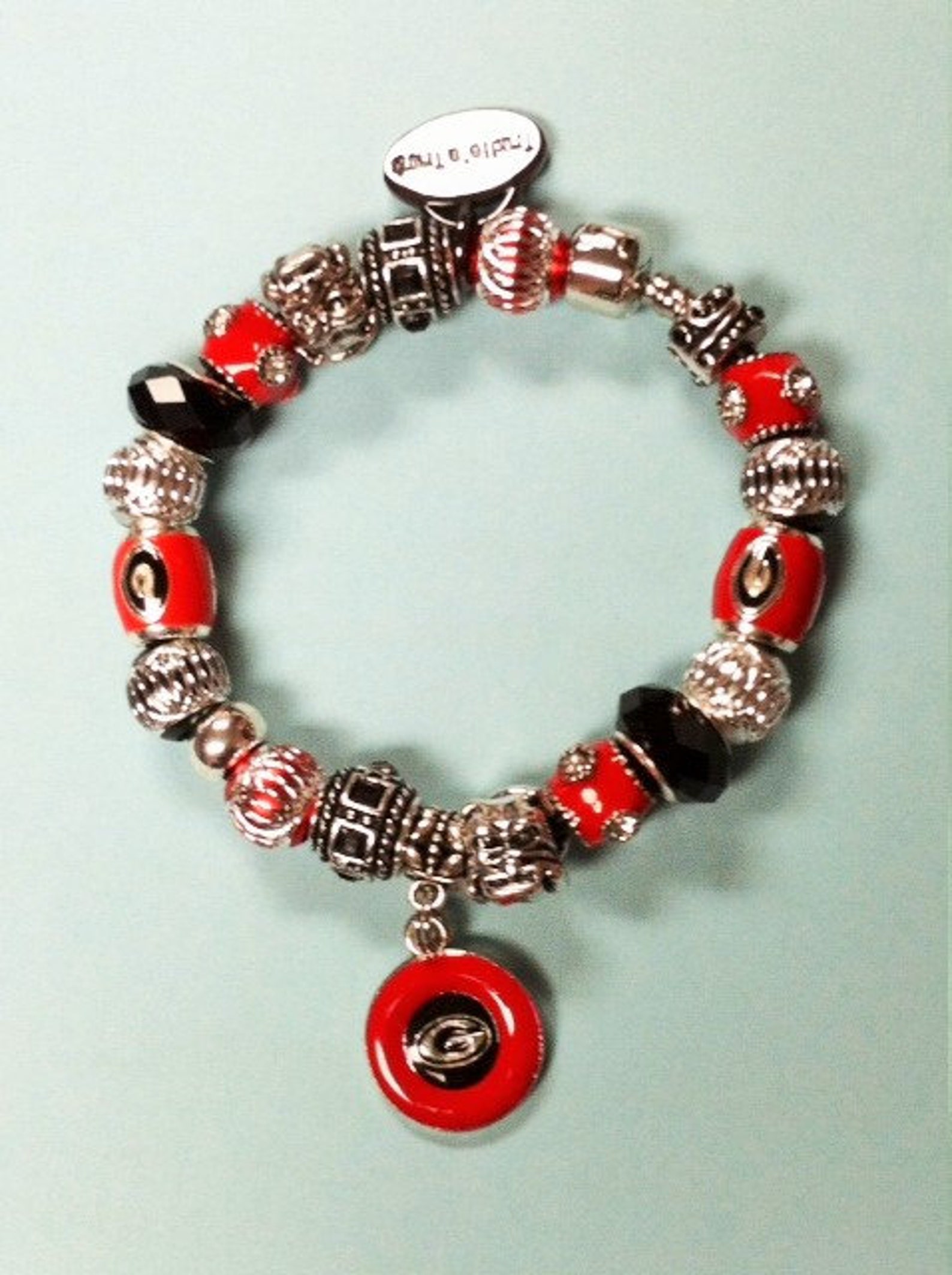 Collegiate Bracelet With Dangle Charm Etsy
