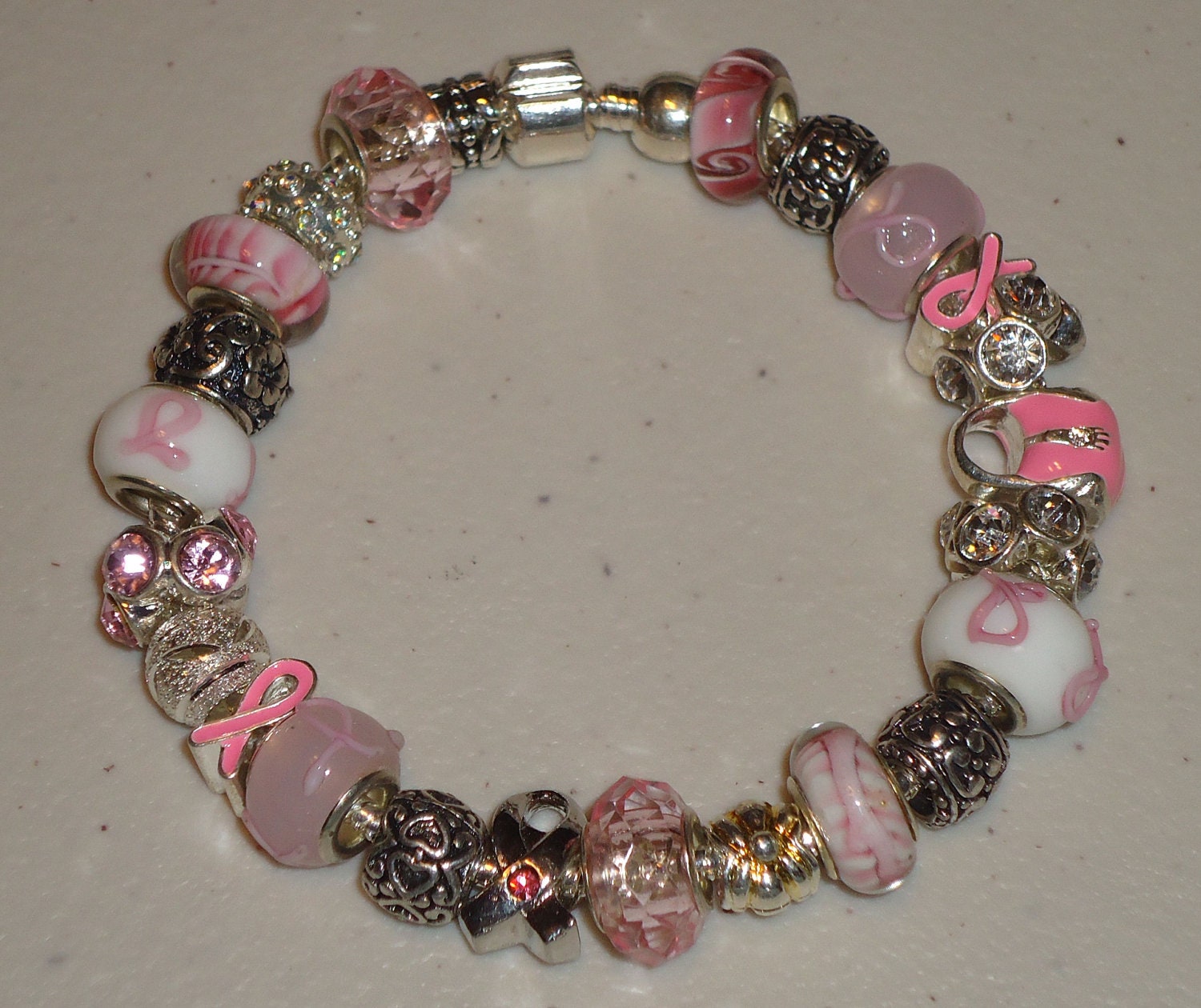 Treasure Beads Breast Cancer Awareness Bracelet Pink & - Etsy Sweden