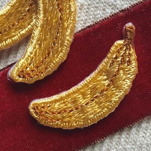 Banana Iron On Applique Patches Vintage Embroidered for Embellishments Crafts Sewing DIY Fruit Patch Embroidery 5020 image 1