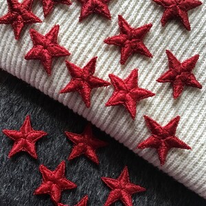 1960s Red Star Applique, Vintage Embroidered Applique Star, Sew On Red Star Embroidery Appliques Wholesale #5016