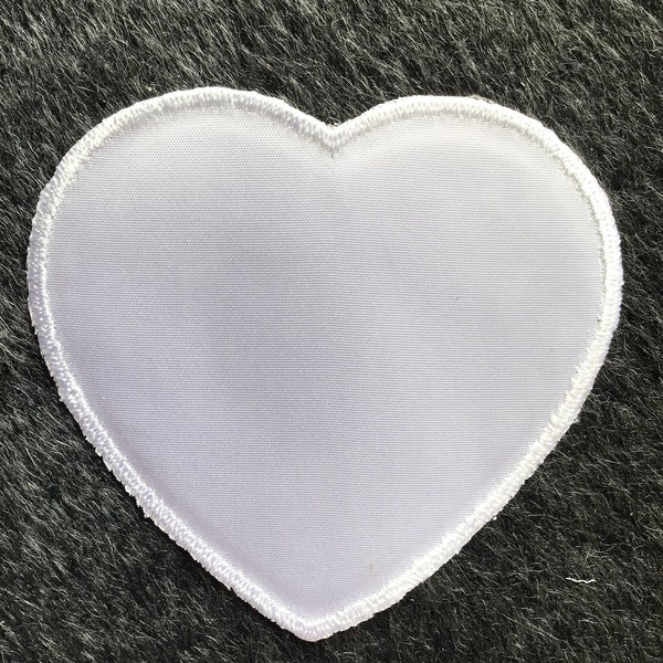 Iron on White Big Heart Embroidered Fabric Applique, Vintage Embroidered Applique Heart Embroidery Appliques Wholesale #5094