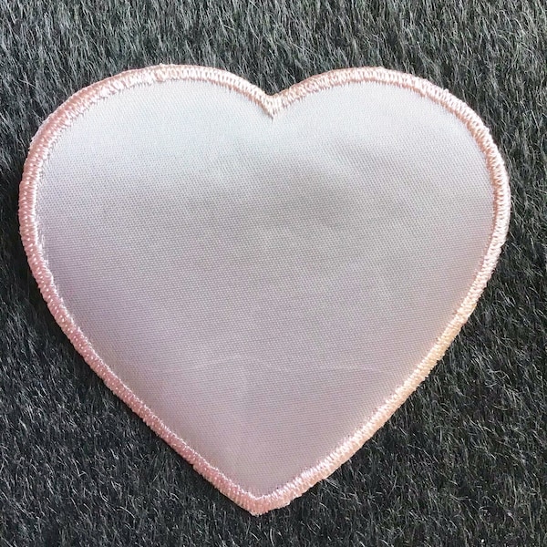 Iron on Big Heart Embroidered Fabric Applique, Vintage Embroidered Applique Heart, Light Pink Hearts Embroidery Appliques Wholesale #5091