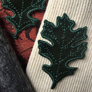 Parche de tela suave con bordado de hojas verde cazador, parches decorativos vintage para coser, venta al por mayor, n.° 5132