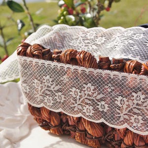 Renda recortada marfim lindo floral Posy Sprig guarnição de renda vintage de 2-1/4" de largura guarnição de renda pelo quintal - guarnições de renda de costura vintage indiscriminado #37
