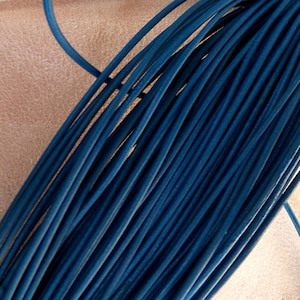 Cordão de couro genuíno azul escuro, cordão de couro redondo de 2mm, cordão de couro vintage, suprimentos de joias diy pulseira de cordão de couro, colar