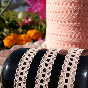 5/8&quot; Vintage Beading Peach Lace Trim - Lace Trim by the Yard - Vintage Sewing Lace Trims Wholesale #116