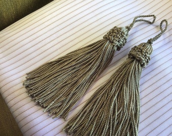 8 PC LOT 6/" BLACK CHAINETTE TASSEL WITH 1 1//4/" HANGER