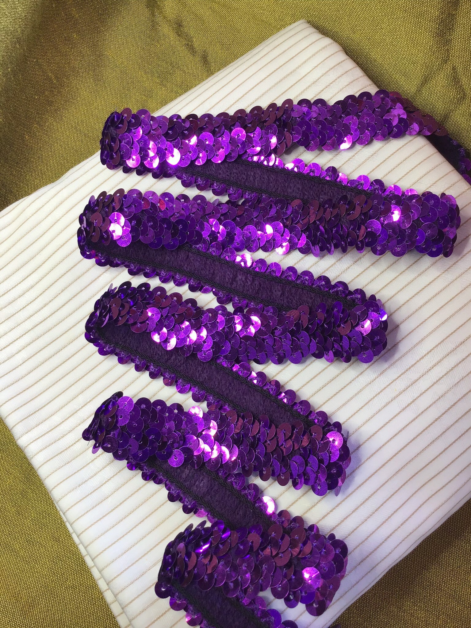 Purple Beaded Sash Belt With Sequins & Jewels Lilac Bridal Belt, Violet Wedding Belt, Rhinestone Bridal  main image 3