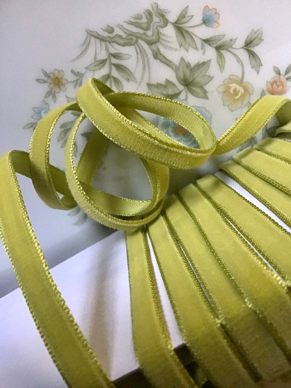 RAYON sage green ribbon VINTAGE style 9/16 X 5 YARDS! perfect for